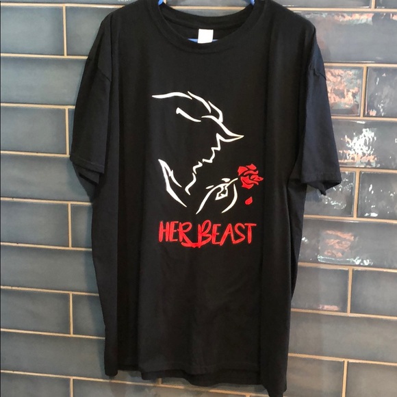 His and hers beauty & beast shirts his 2xl hers xl - Picture 1 of 4